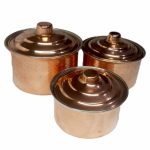 Marmite en cuivre persan – Style de cuisson martelé traditionnel Hivana, Ensemble de 3
