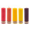Ensemble de 5 bougies pilier en cire d'abeille modèle Jaune (2x)