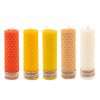 Ensemble de 5 bougies pilier en cire d'abeille modèle Orange (2x)
