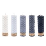 Ensemble de 5 bougies pilier en cire d’abeille modèle Violet (2x)
