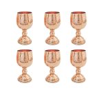 Ensemble de 6 verres à vin en cuivre persan martelé – Modèle Taban