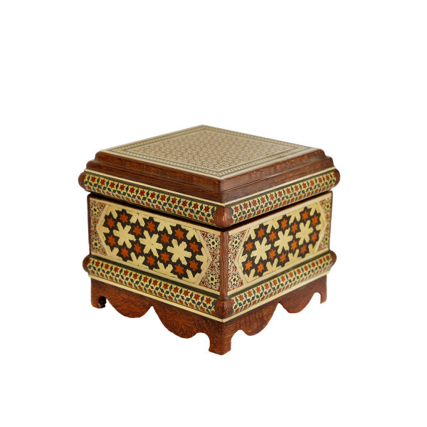 Boîte à Bijoux en Bois Artisanale avec Design Khatam Persan - Sahra
