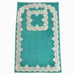 Tapis de Prière Islamique en Velours Léger Bleu