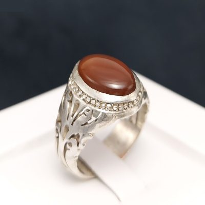 Bague en argent Aqeeq yéménite persane pour hommes – Binesh