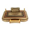 Ensemble de bureau en bois persan décoré avec l’art du Khatamkari – 10 pièces