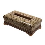 Couvercle de boîte à mouchoirs en bois persan fait main – Khatamkari Sama