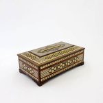 Couvercle de boîte à mouchoirs en bois persan fait main – Khatamkari Shamse