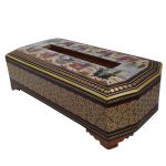 Couvercle de boîte à mouchoirs en bois persan fait main – Khatamkari Shekar