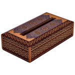 Couvercle de boîte à mouchoirs en bois persan fait main – Khatamkari Tazhib