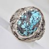 Bague en Argent Persan avec Turquoise de Neyshabur Ashura