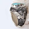 Bague en Argent Persan pour Homme avec Turquoise de Neyshabur Ashura