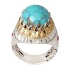 Bague en Argent Persan pour Homme avec Turquoise de Neyshabur Golden