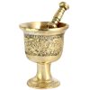 Mortier & Pilon en Laiton avec Motif Floral Persan Traditionnel Arash