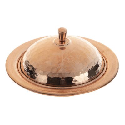 Handcrafted Copper Serving Platter Dome Yas Asemani