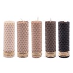 Ensemble de 5 bougies pilier en cire d’abeille modèle Coloré III (2x)
