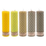 Ensemble de 5 bougies pilier en cire d’abeille modèle Coloré II (2x)