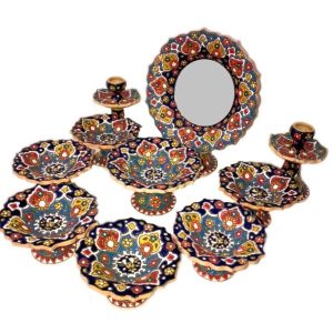Set Haft-sin en céramique élégant Minakari pour Nowruz, le Nouvel An persan