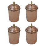 Bocal en cuivre fabriqué à la main pour embellir votre cuisine Martelé (4x)
