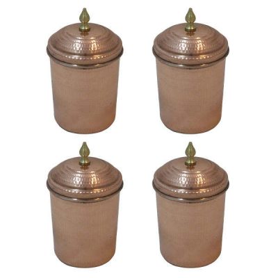 Bocal en cuivre fabriqué à la main pour embellir votre cuisine Martelé (4x)