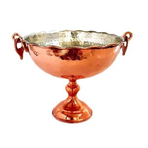 Bol de service en cuivre traditionnellement martelé Mahan