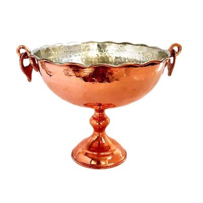 Bol de service en cuivre traditionnellement martelé Mahan