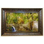 Tapis persan figuratif noué à la main de Tabriz représentant un jardin
