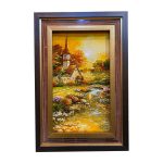 Tapis persan figuratif noué à la main de Tabriz représentant une vision