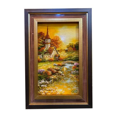 Tapis persan figuratif noué à la main de Tabriz représentant une vision