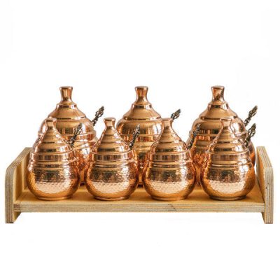 Bocal de stockage en cuivre fait main – Idéal pour l’organisation de cuisine – Set de 14