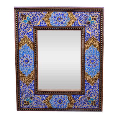 Miroir en bois persan – Design Eslimi Khatamkari