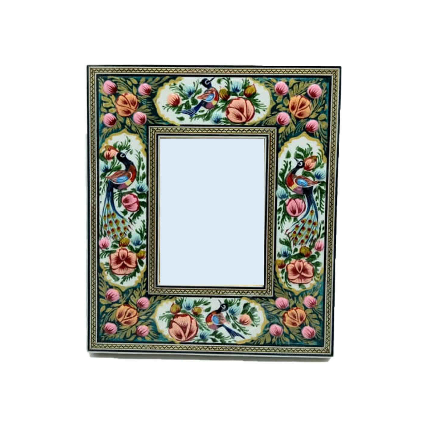 Cadre de miroir en bois persan – Style Khatamkari dominant
