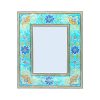 Cadre de miroir en bois persan – Modèle Bleu Khatamkari