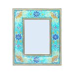 Cadre de miroir en bois persan – Modèle Bleu Khatamkari
