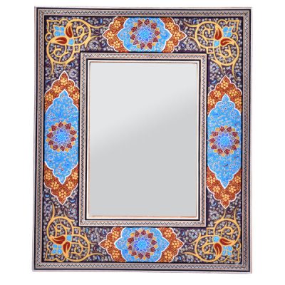 Cadre de miroir en bois persan – Modèle Mahoor Khatamkari