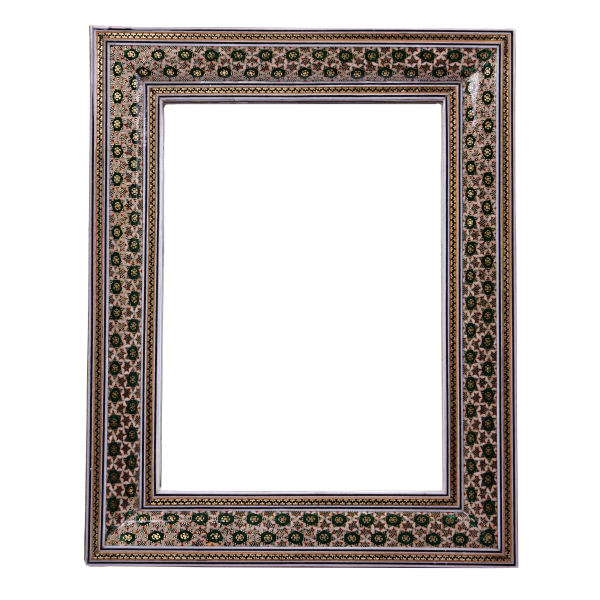 Cadre de miroir en bois persan – Modèle Zomorod Khatamkari