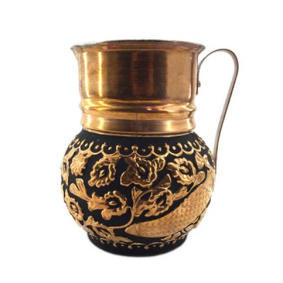 Carafe en cuivre perse martelé traditionnel Flower