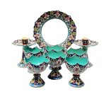 Set Haft-sin en céramique élégant Minakari pour Nowruz, le Nouvel An persan Turquoise