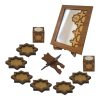 Set Haft-sin en bois avec miroir pour Nowruz, le Nouvel An persan