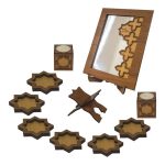 Set Haft-sin en bois avec miroir pour Nowruz, le Nouvel An persan