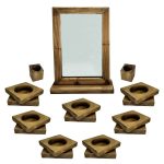 Set Haft-sin en bois avec miroir pour Nowruz, le Nouvel An persan Felora