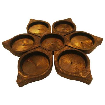 Set Haft-sin en bois pour Nowruz, le Nouvel An persan Fleur