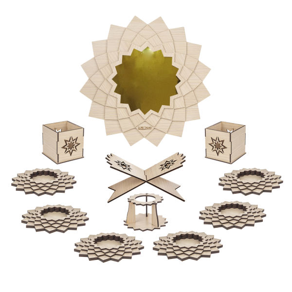 Set Haft-sin en bois avec miroir pour Nowruz, le Nouvel An persan Tala