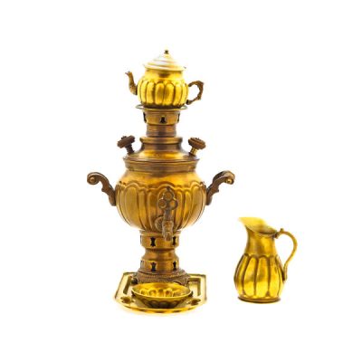 Samovar en laiton persan, théière décorative à charbon 1 litre