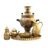 Samovar en laiton persan, théière décorative à charbon, motifs floraux 6 litres