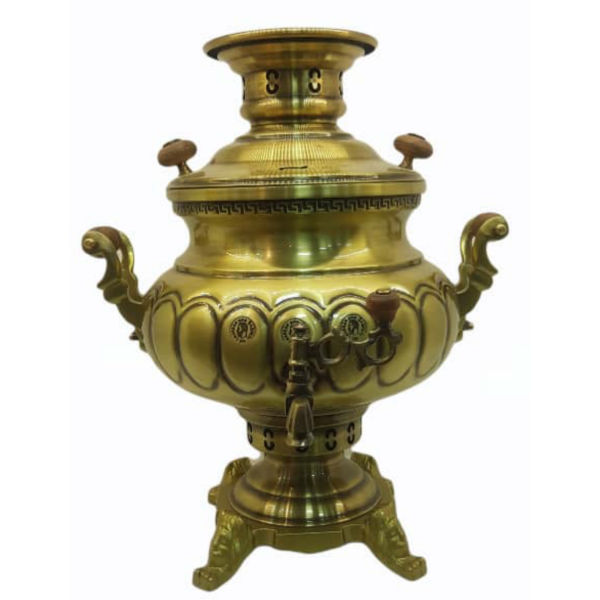 Samovar en laiton persan, théière décorative à charbon 6 litres