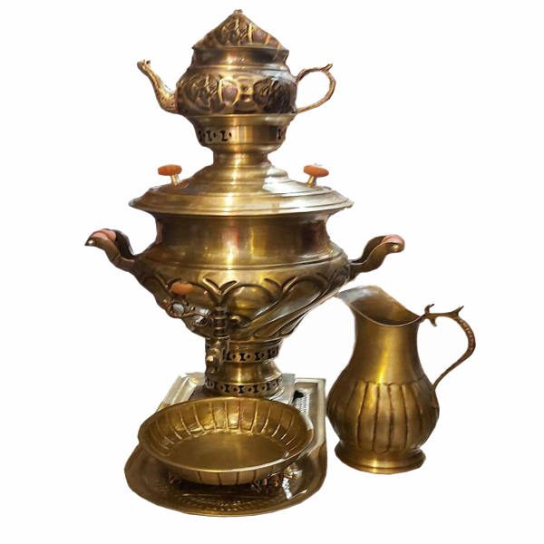 Samovar en laiton persan, théière décorative à charbon 6 litres