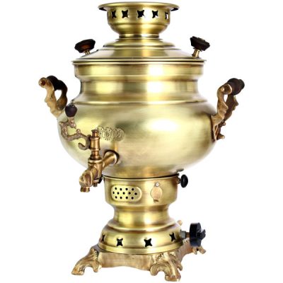 Machine à thé samovar à gaz persan en laiton design traditionnel 8 litres