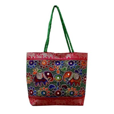 Sac fourre-tout ethnique avec modèle brodé Baluchi Elephant