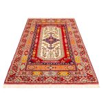 Tapis Persan en Laine Fait Main avec Design Médaillon 2,5 Mètres Rouge