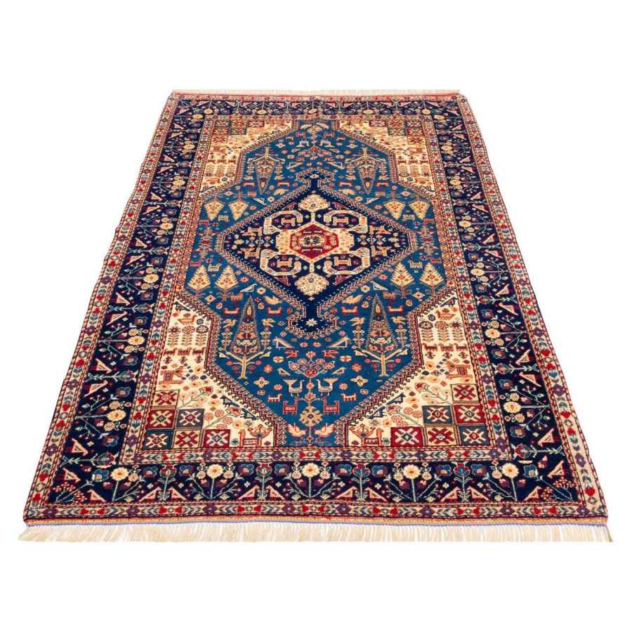 Tapis Persan en Laine Fait Main avec Design Médaillon Modèle Karimi